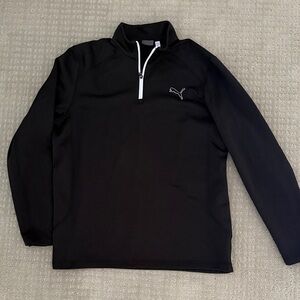 Puma Men's Golf Black Lightweight Quarter-Zip Jacket